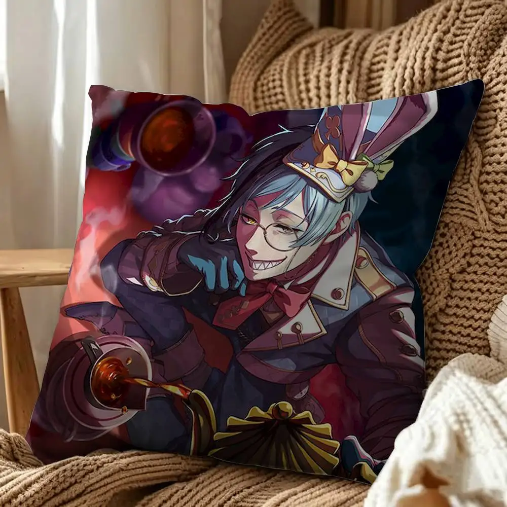 Twisted Wonderland Anime Game Character Square Double-Sided Printed Pillow Case Sofa Cushion Cover Bedroom Bedside Decor