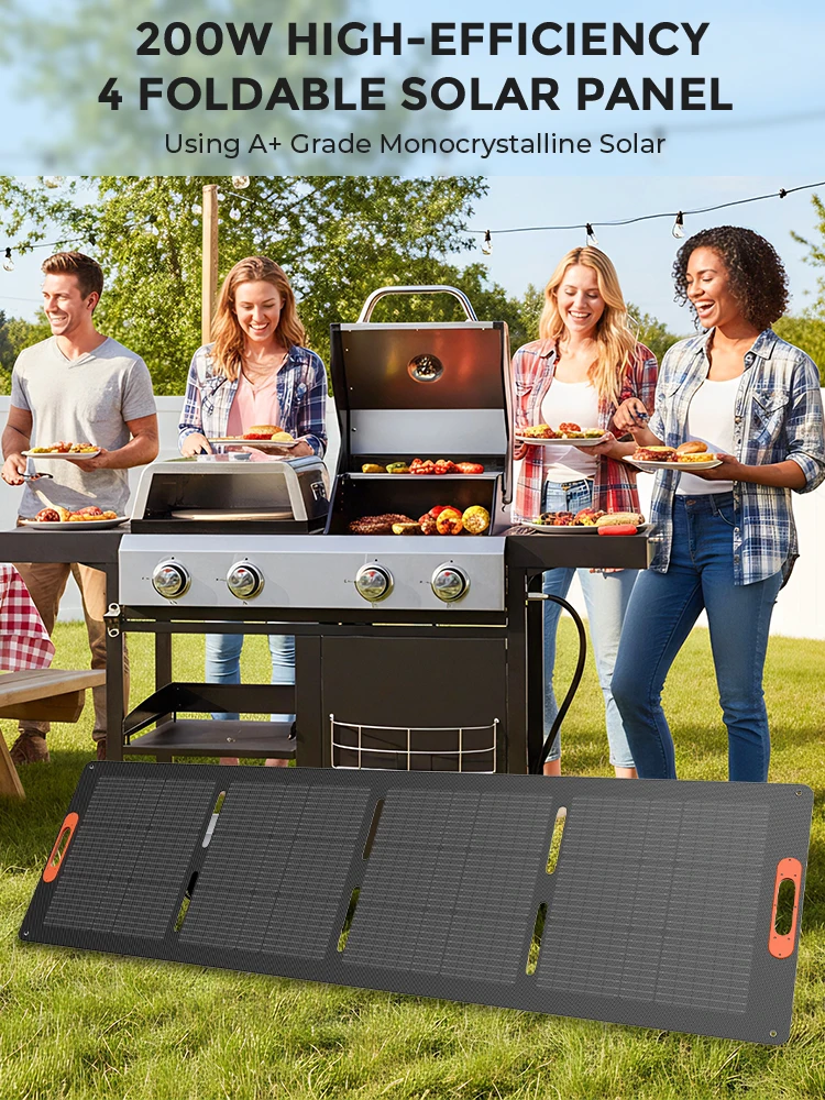 RVPOZWER 200W Starres Monokristallines Solarmodul Integriertes Design IP68 Wasserdicht 25,5% Hoher Wirkungsgrad Tragbares PV-Panel für Hausdach Wohnmobil Camping Netzunabhängige Stromstation