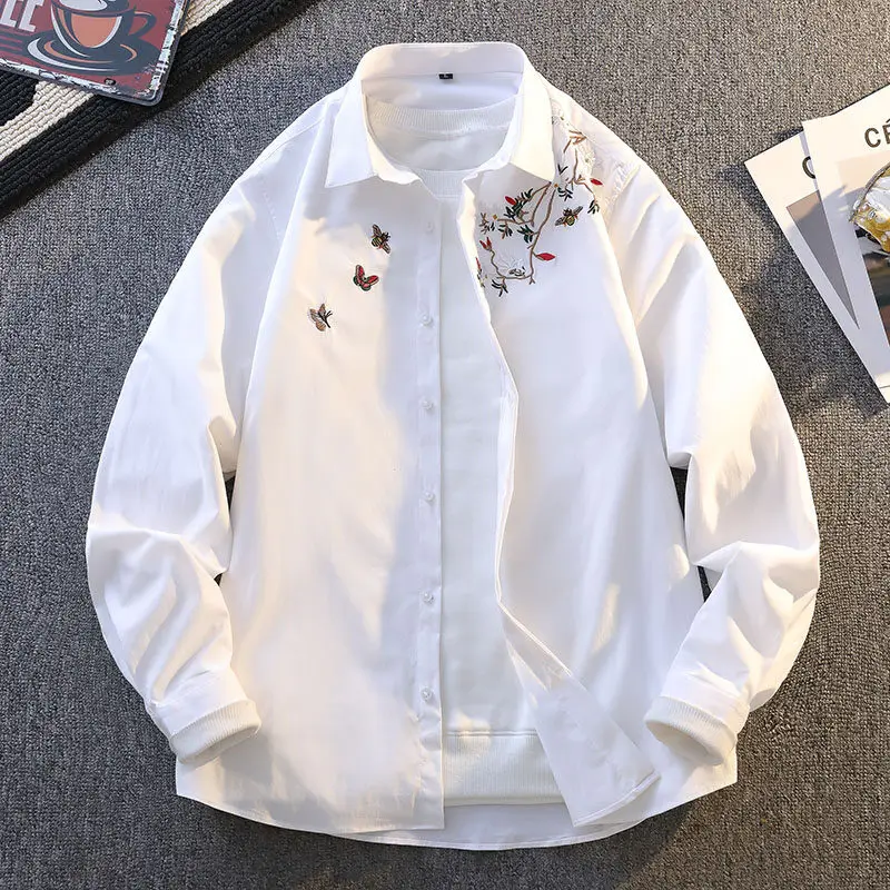 

Новый продукт весны/лета 2024, высококачественная мужская американская рабочая одежда, повседневная мужская рубашка с принтом, рубашка из чистого хлопка