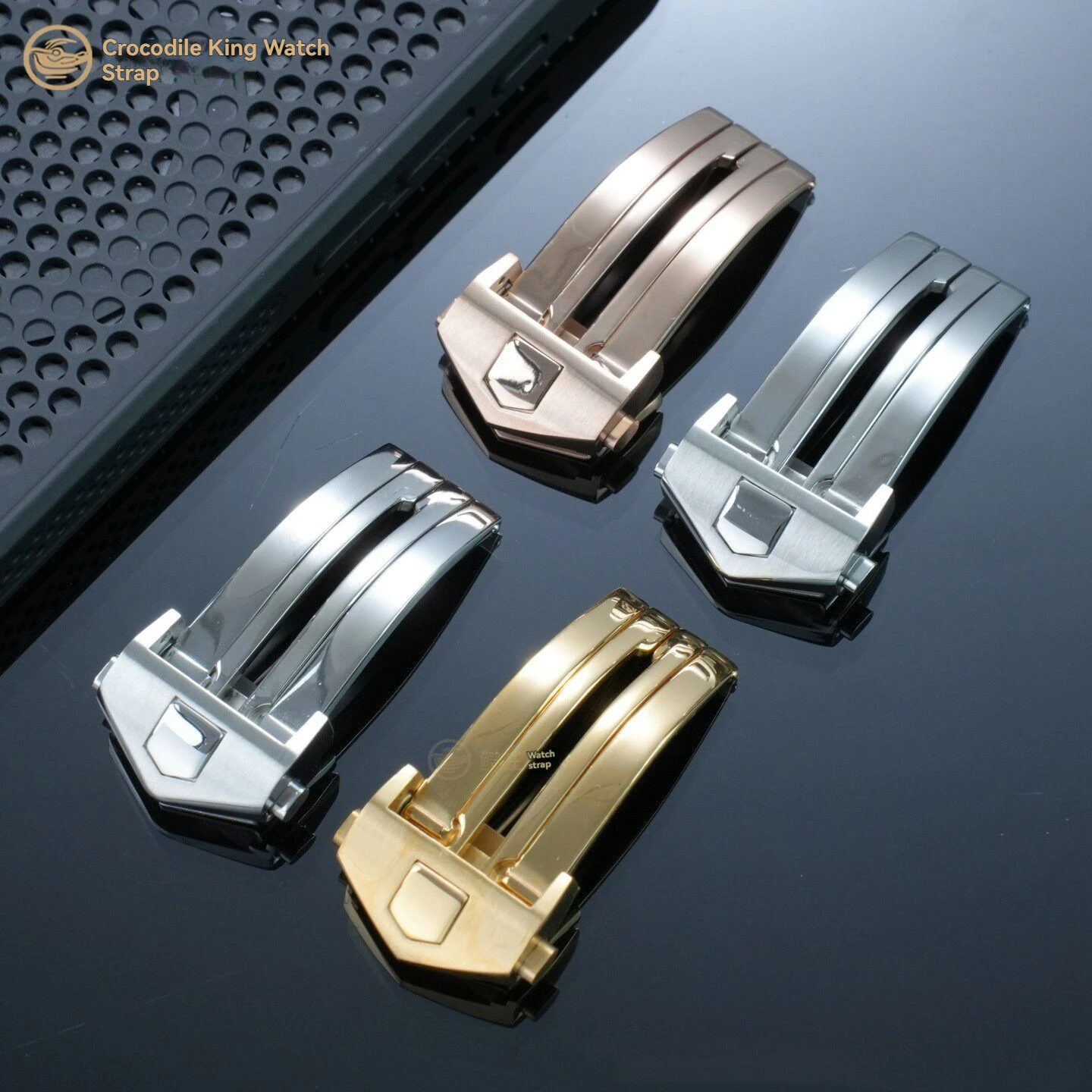 for TAG Heuer Watch Straps and Accessories: 18mm Solid Stainless Steel Double-Push-Button Folding Clasp Replacement Buckle