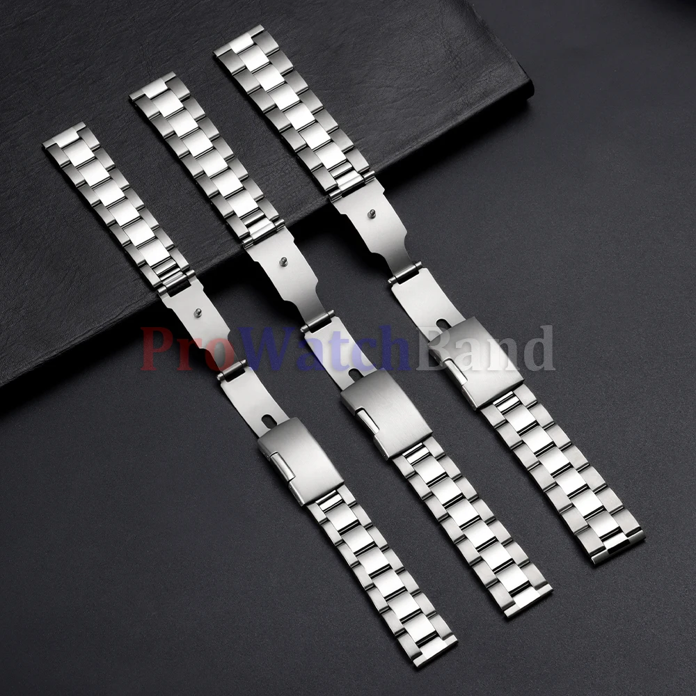 18 20mm 22mm Business Solid Stainless Steel Watchband for Oyster Diving Metal Middle Polished Flat End Wristbelt Strap for Seiko