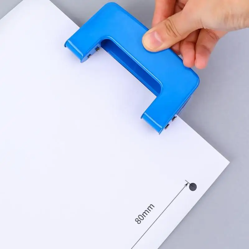 Mini 2-Hole Punching Machine DIY Hole Punching Detection Book Page Stitcher Office Stationery Paper Puncher