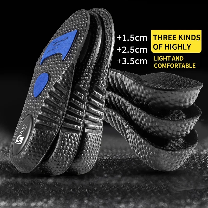 1 Paar atmungsaktive PU-Einlegesohlen aus Memory-Schaum, orthopädische Fersenpolster zur Erhöhung der Höhe für Sport-Laufschuhe, Fußpflege