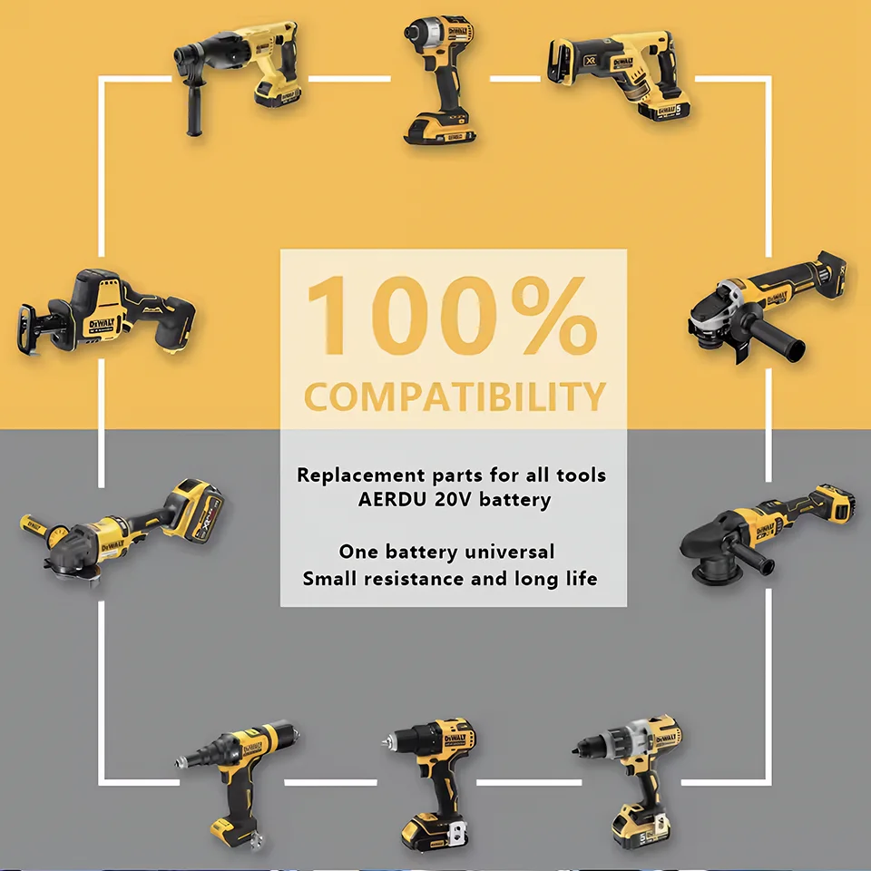 

Original Dewalt Battery 20v 60v 5Ah 6Ah 9Ah Lithium Ion DCB205 DCB206 DCB609G Power Electric Cordless Tool Kit Set Replacement