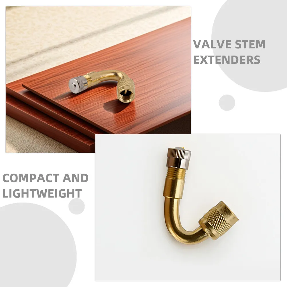 4Pcs Metal Portable Tire Valve Stem Extender For Car Tire Inflation Taxi Driver Universal Kit Degree Angle Copper