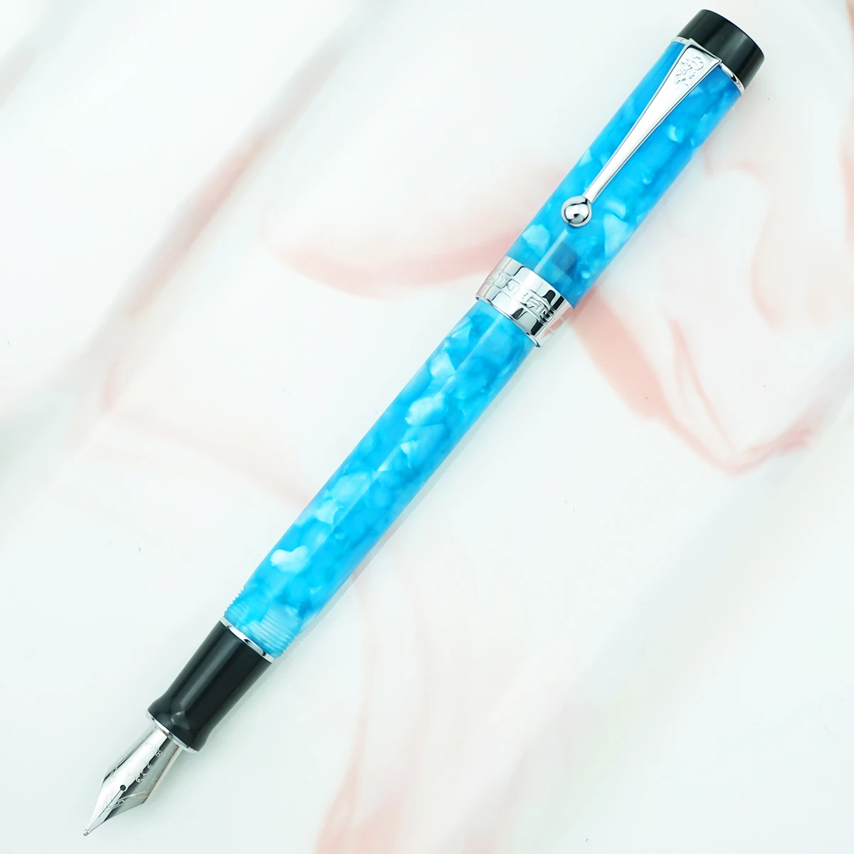 

Jinhao 100 Centennial Resin Fountain Pen Ice Blue Iridium EF/F/M/Bent Nib with Converter Ink Pen Business Office School Gift Pen