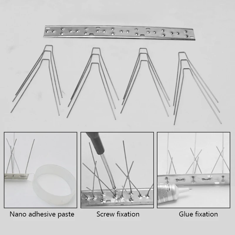 Odstraszacz ptaków ze stali nierdzewnej Kolce gołębi Anti Bird Thorn Traps Zestaw do paznokci Zwalczanie szkodników Dom Ogród Balkon Dostawy