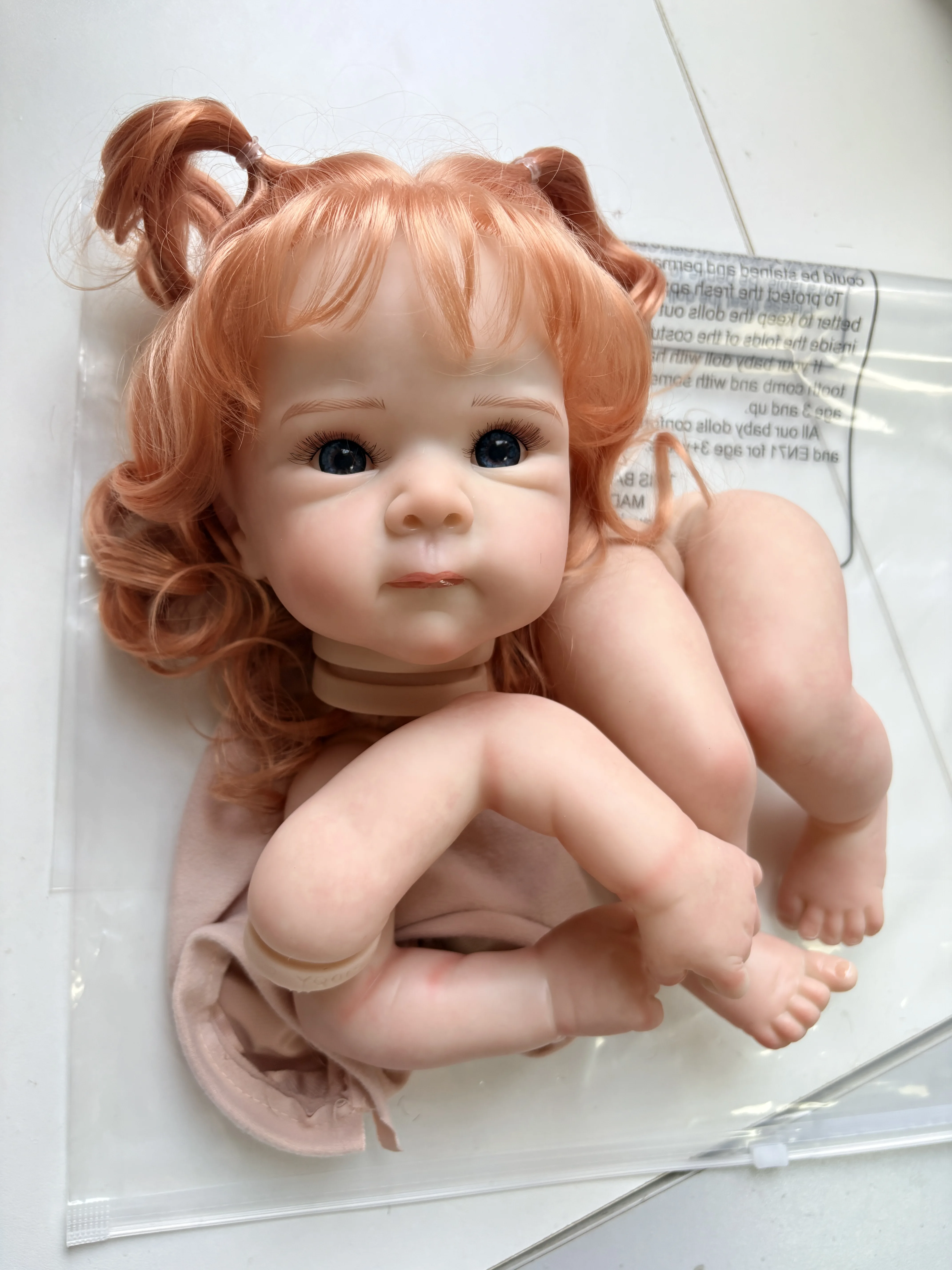 18インチ未組み立て未完成diyドールキット-リボーンドール-ベティ-ハンドメイド-3dスキン-植毛ドールキット-布製ボディ付属