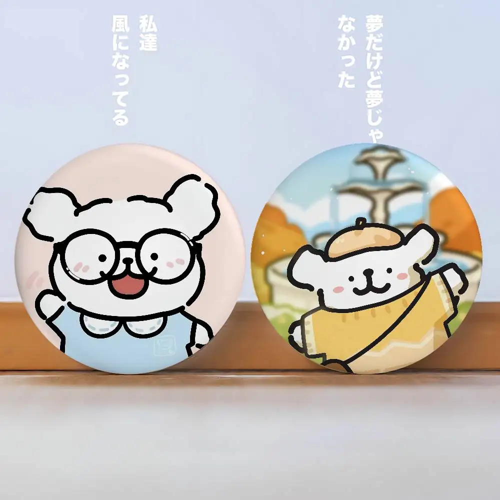 Maltese Line Puppy Badges Peripheral Lapel Pins Tinplate Round Brooch For Shoulder Bag Accessories Souvenir Gifts
