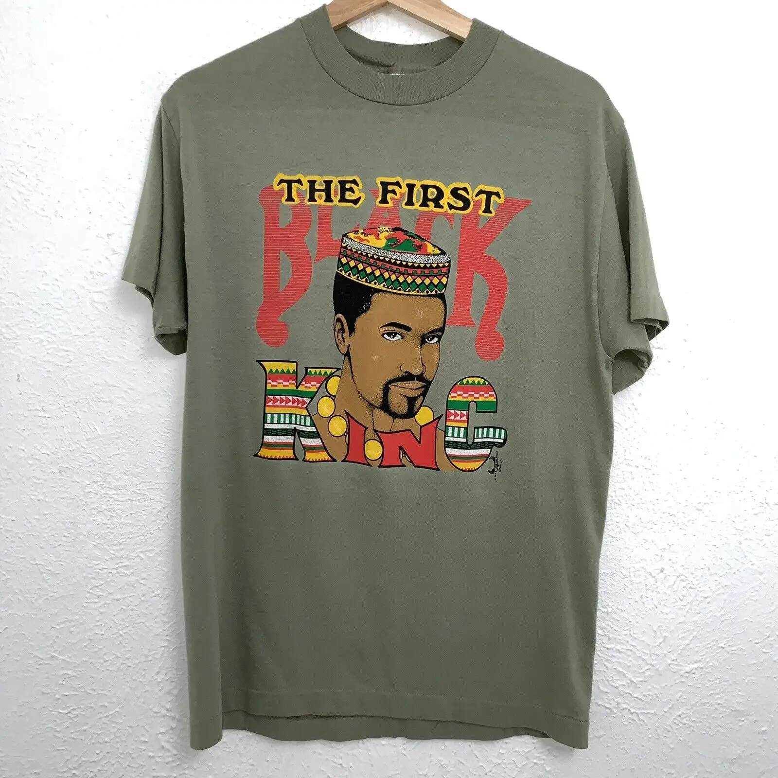 The First Black King 1994 MBS Love Unlimited Tee Green T-Shirt 80’s Sz Large