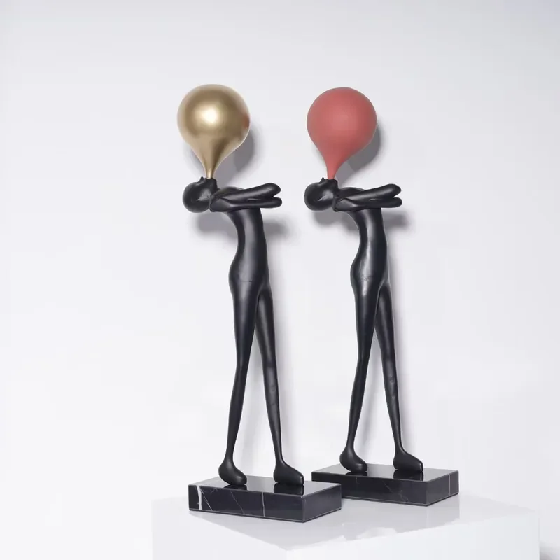 Abstract figure reading long legs sculpture ornament model room hotel TV cabinet living room porch study iron artwork