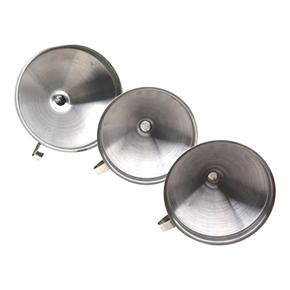 

3 Piece Thickened Funnel Mouth Stainless Steel Non Magnetic Wear Resistant Table Set Easy Clean Dishwasher Safe