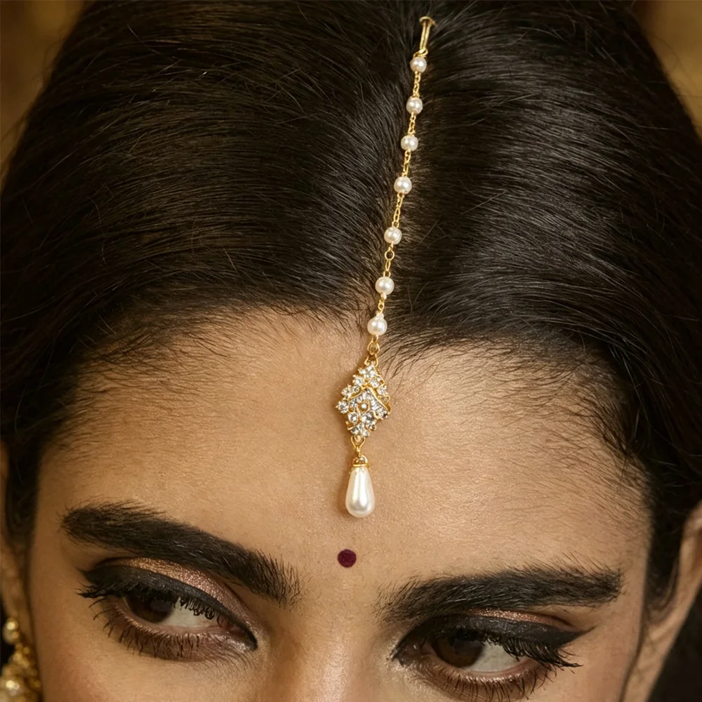 

Жемчужный кулон-украшение для лба и бровей, нишевый дизайн, экзотический стиль, аксессуары для волос для невесты, для свадьбы, отпуска, фотосессий в стиле Ханьфу