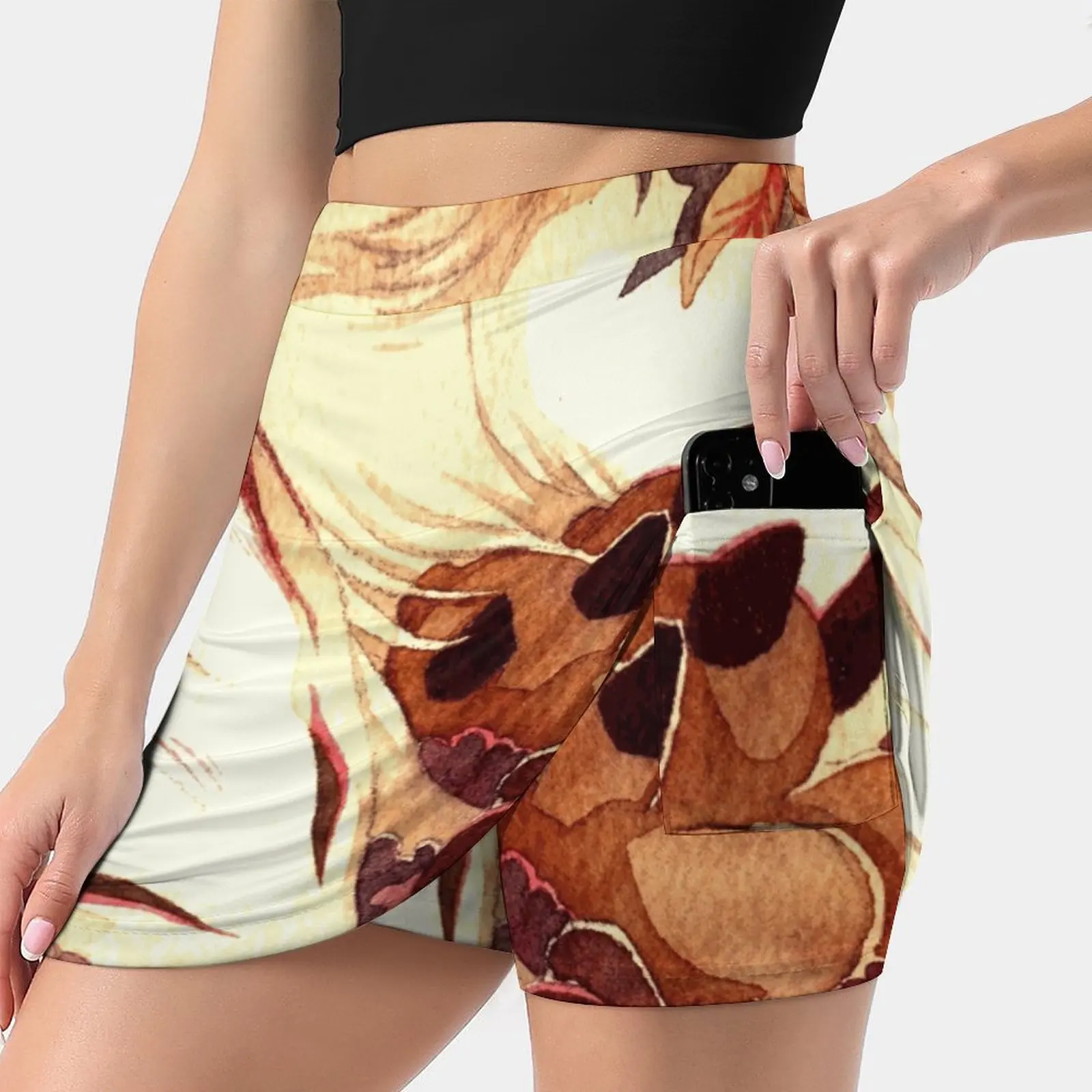 Negenstaartige Kitsune Vos Met Kits Dames Zomer Nep Tweedelige Rokken Casual Sport Strandrok Meisje Skorts Kitsune Fox