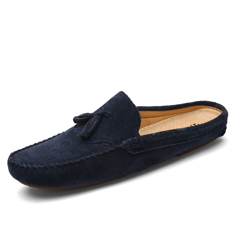 

COZOK Fashion Suede Men Casual Shoes Luxury Brand Mens Loafers Breathable Comfort Slip-on Leather Driving Shoes Lazy Shoes Mocca