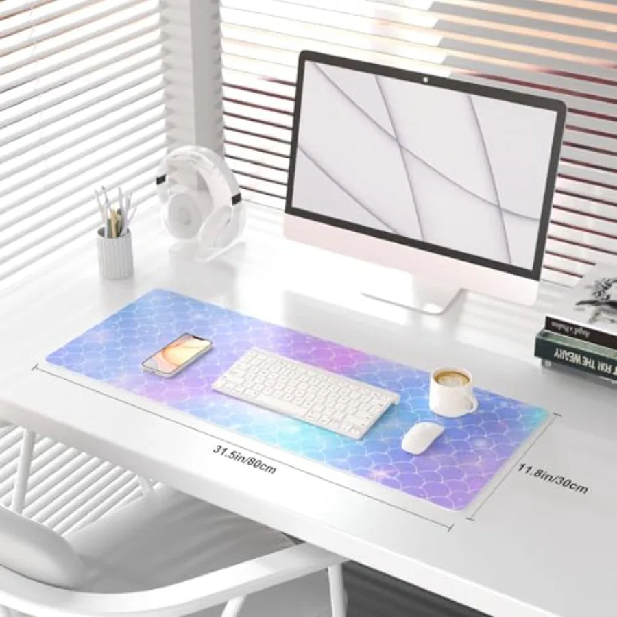 Large Desk Pad, Colorful Mouse Pad Desktop Decor, Waterproof PU Leather Desk Cover Protector, Desk Accessories for Office Home