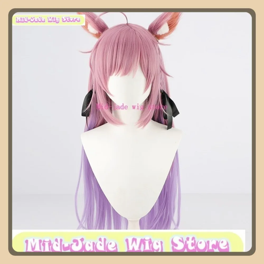 Sklep z perukami Mid-jade Mikeneko Peruka Cosplay Kotka z Uszami Anime Gra Fabularna Halloween Party Syntetyczna Peruka