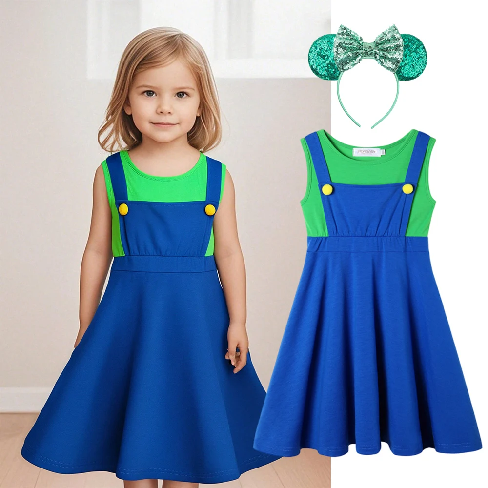 Summer Girls Peach Princess Dress Cotton Daily Sleeveless Sling Girls Party Dress Princess Clothing Children's Girls Skirt