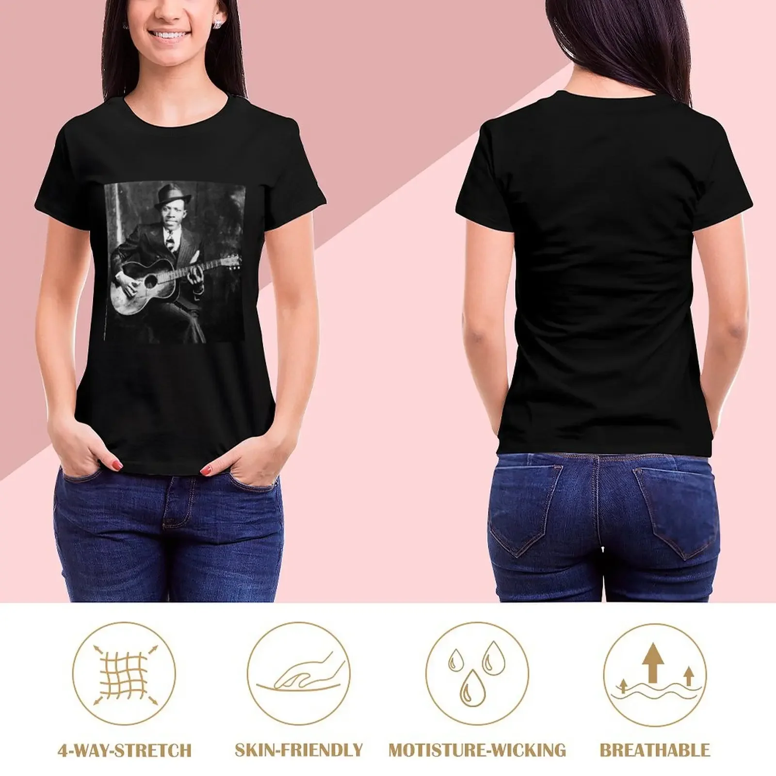 Robert Johnson T-Shirt shirts graphic tees animal prinfor quick-drying white t shirts for Women