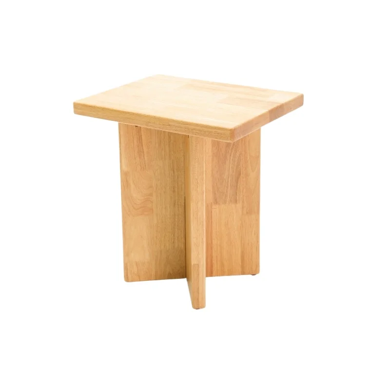 Pure solid wood edge, Nordic style geometric home living room bedside table