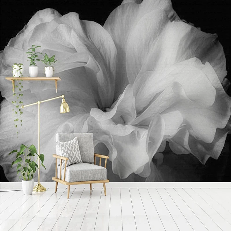 

Custom 3D Relief Wallpaper Murals Beautiful Hand Painted Oil Painting Flower Wall Paper Nordic Art For Original Bedroom Decor