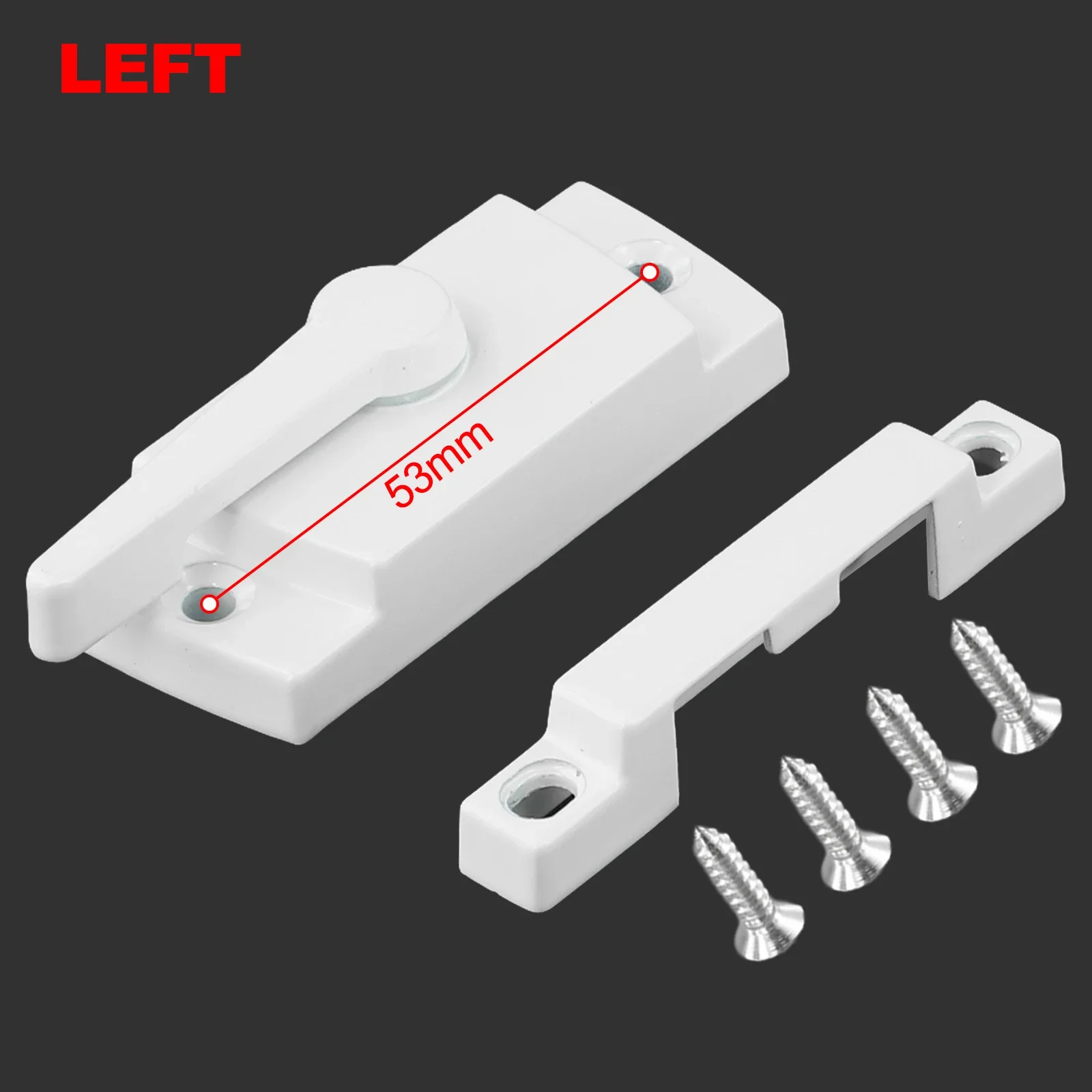 Zinc Alloy Sliding Casement Sash Vertical Slider Fitch Catch Lock White Window Crescent Lock Door Lock Accessories