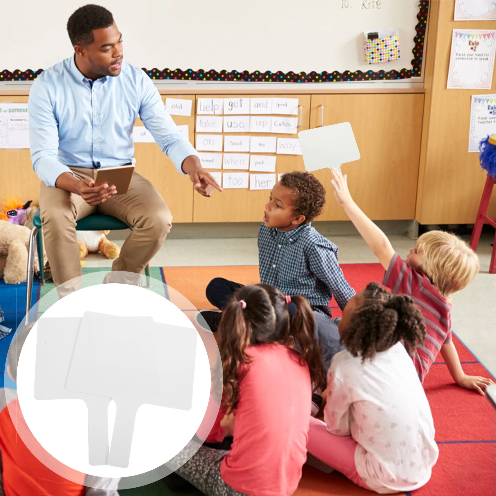 2 قطعة لوحة مجداف للإجابة على المسح الجاف ألواح بيضاء محمولة للطلاب والمعلمين وأنشطة الفصول الدراسية قابلة لإعادة الاستخدام وسهلة التنظيف