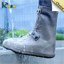 Waterproof Silicone Shoe Cover High Top Rain Boots Cover Non-slip Shoes Protector Outdoor Reusable Thickened Footwear