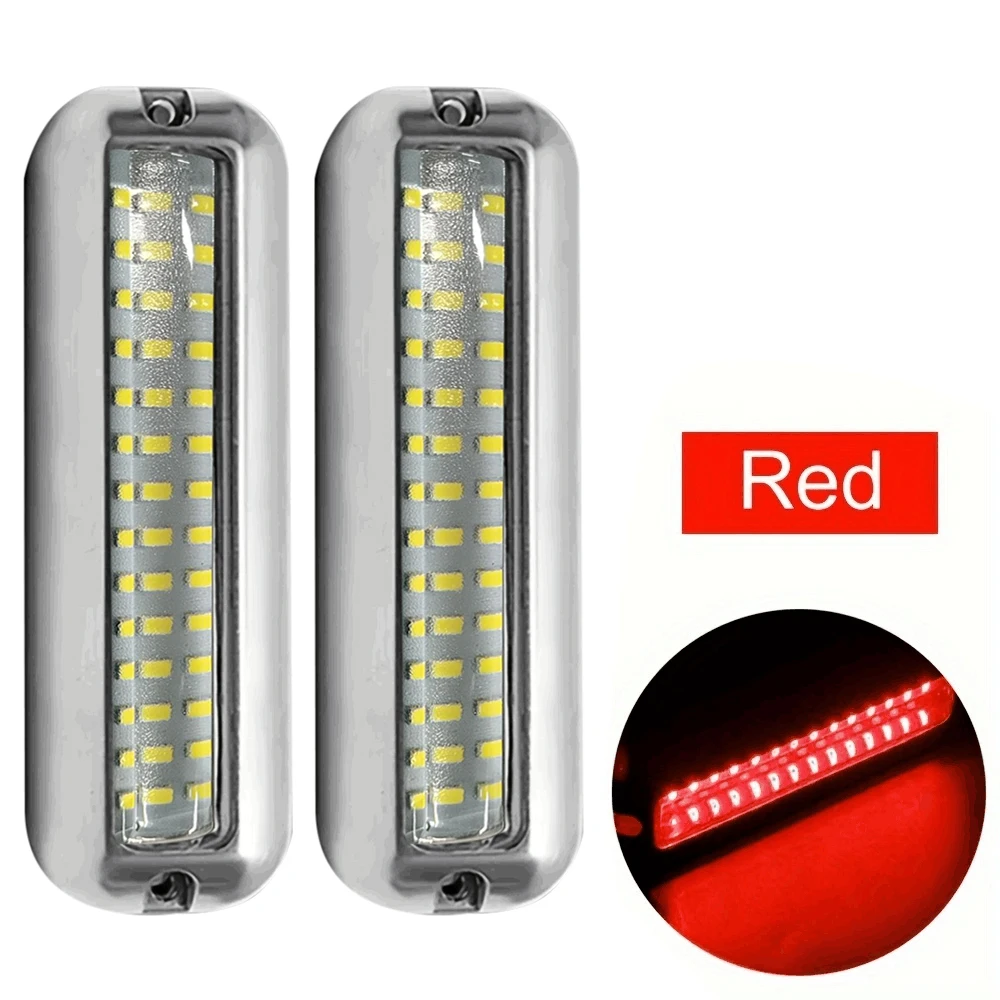 Barco marinho à prova dwaterproof água 42 led luz de aço inoxidável pontão subaquático popa iate cabine deck luzes traseiras dropship