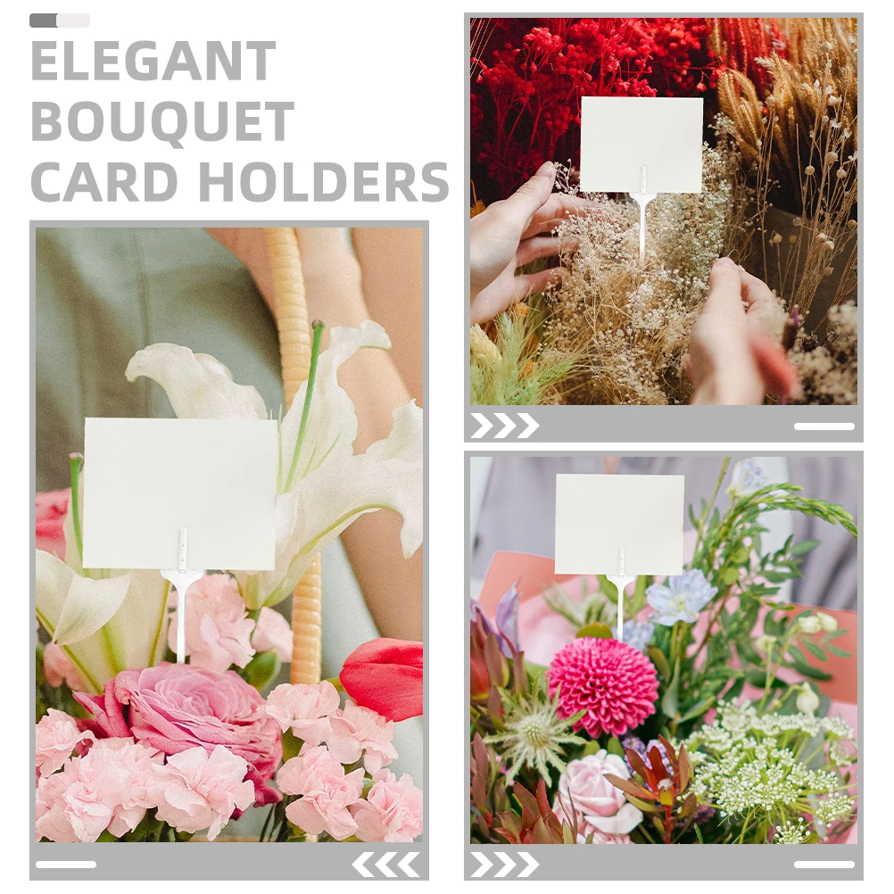 

50pcs Floral Holder Picks Florist Supply 31cm Thick Plastic Place Holders for Weddings Party Decorations Supplies
