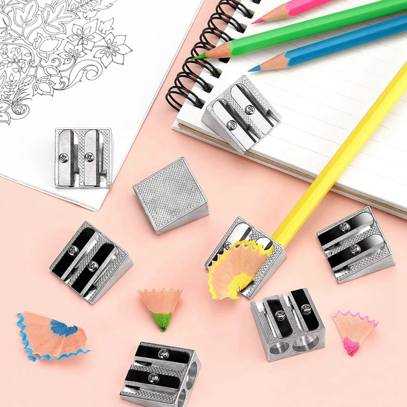 Handheld Pencil Sharpener Metal Pencil Sharpener Pencil Sharpener With 2 Holes For Schools, Offices, Homes, Art Projects 24 Pack