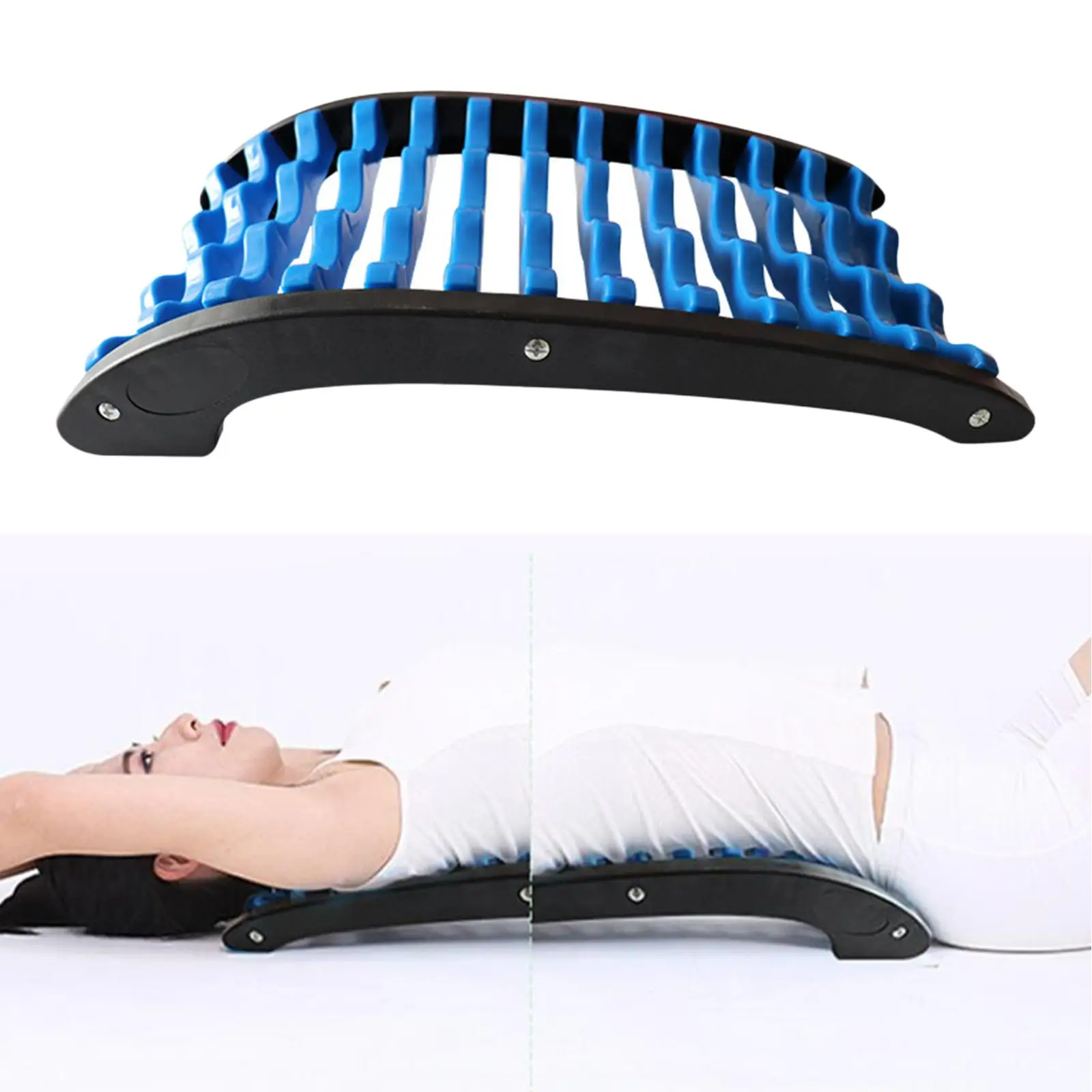 Lumbar Back Stretcher Spine Deck Tool Pain Relief with 26 Magnetic Acupressuremassage Points 360 Rotation