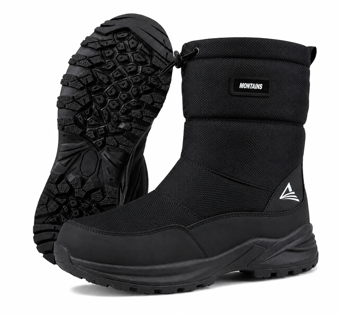 Women Plus Size Winter Snow Boots Warm Fur Lined Water‑Resistant Non‑Slip Outdoor Shoes with Side Zipper Christmas New Year Gift