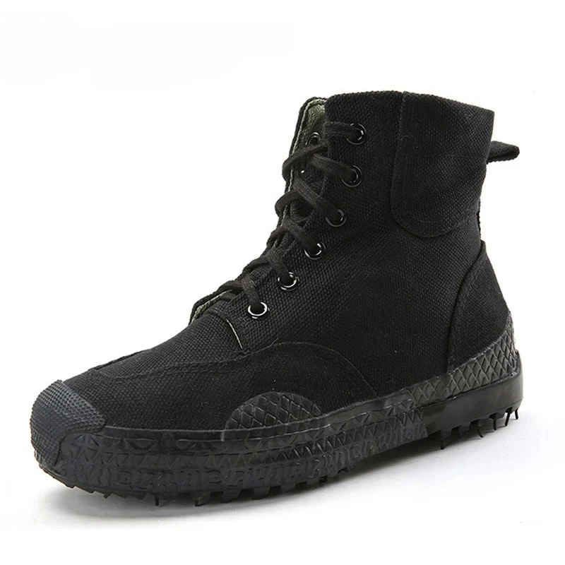 Men Canvas Shoes High Top Ankle Boots Military Tactical Boots Men's Sneakers Outdoor Men Women Casual Shoes zapatos de hombre