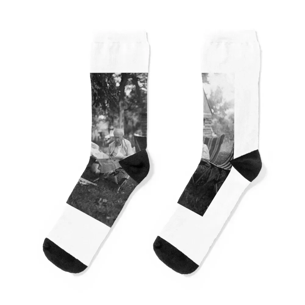 

US industrialists and US President, 1921 (C023/0182) Socks crazy anti slip football Sports retro Girl'S Socks Men's
