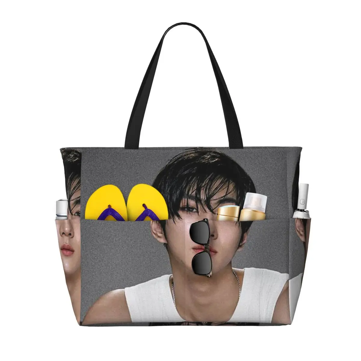 Jungwon En Kpop Beach Tote Bag Sport Gym Yoga Duffle Large Tote Bag Women Travel Bag Fitness bag