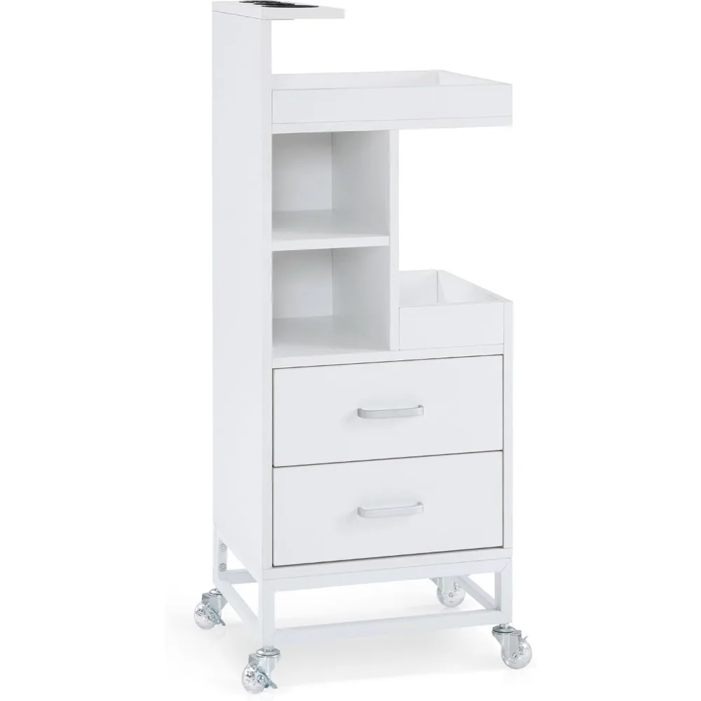 

Salon Storage Rolling Trolley Cart, Barber Mobile Station for Hair Stylist with Lockable Wheels & Tool Holders, Beauty 6 Tier U