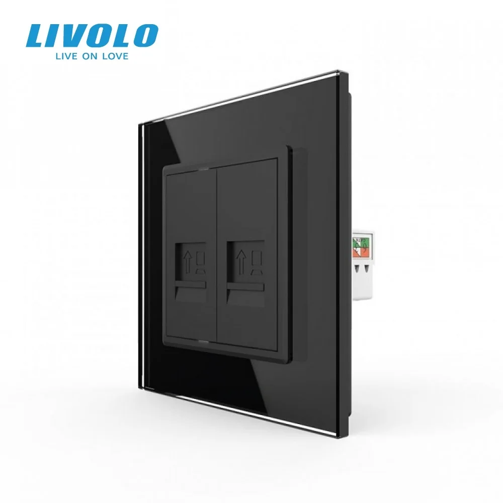 Livolo Computer Function Key for Computer Socket,CAT6 Type,Plastic Materials,EU Standard DIY Accessory,Dimension:22.5mm*45mm