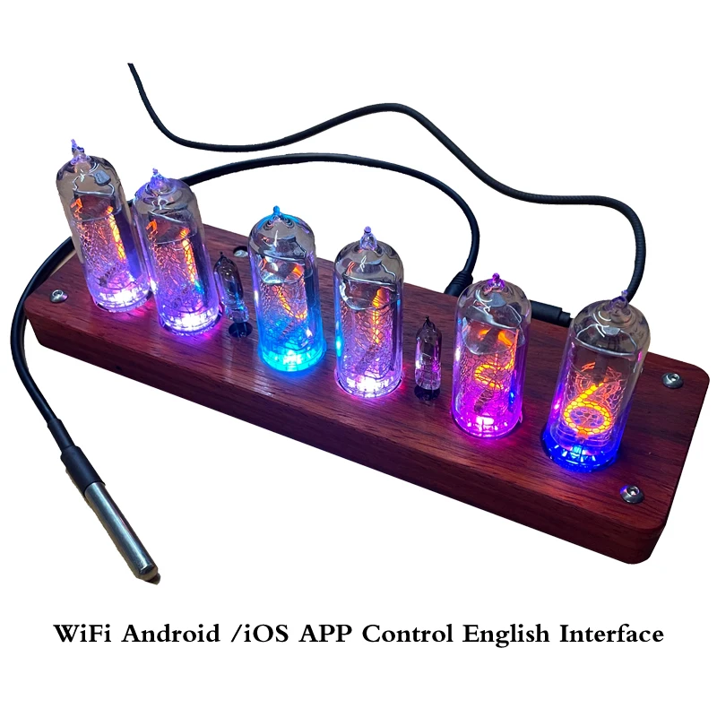 for IN14 glow tube DIY clock QS18 GPS timing sandalwood shell digital tube clock