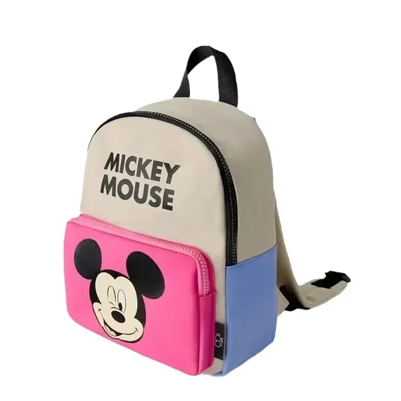 Disney-mochila con estampado de dibujos animados para niños y niñas, bolsa ligera de gran capacidad para guardar libros, guardería, 2024