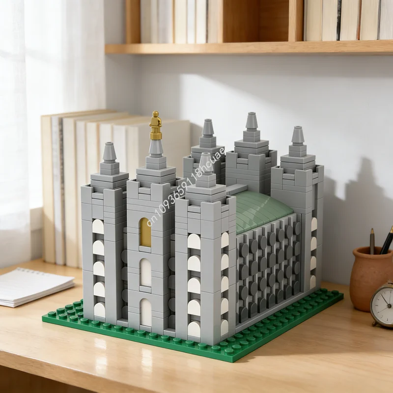 

849 деталей MOC: Модель архитектурного сооружения Храма Солт-Лейк, конструктор, идея для подарка на Рождество, развивающая игрушка, кирпичики для детей