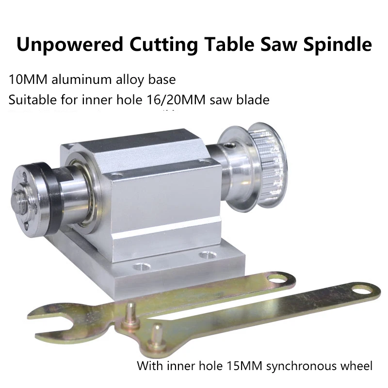 Saw blade unpowered cutting table saw spindle M10 thread can be installed with inner hole 16 and 20mm saw blades