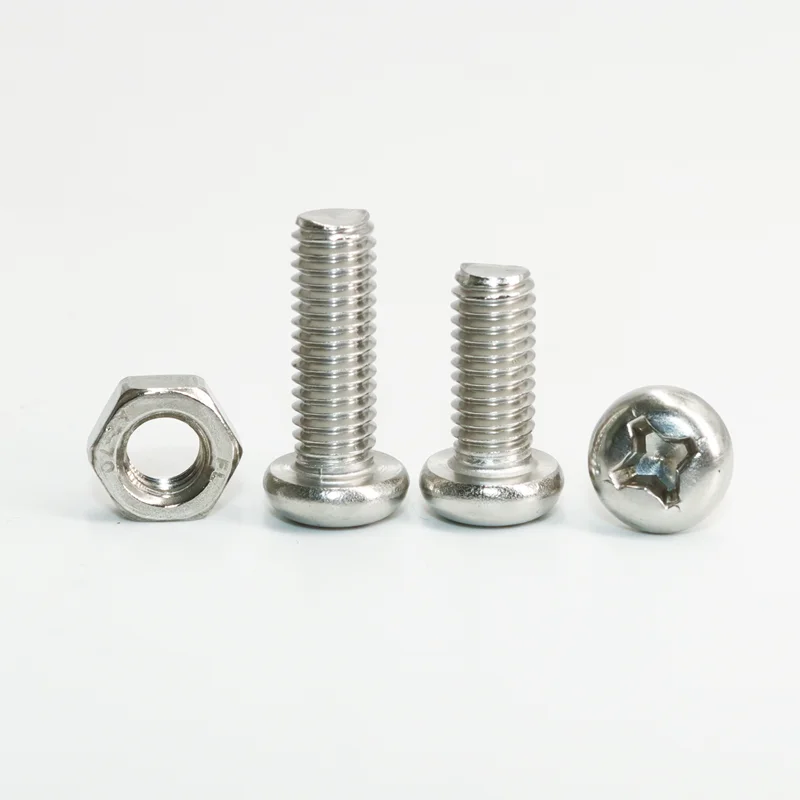 Hex Head Screw M1 M1.2 M1.4 M1.6 M2.5 M3 304 Stainless Steel Phillips Round Head Cross Hexagon Bolt Nut for Motherboard PCB Set