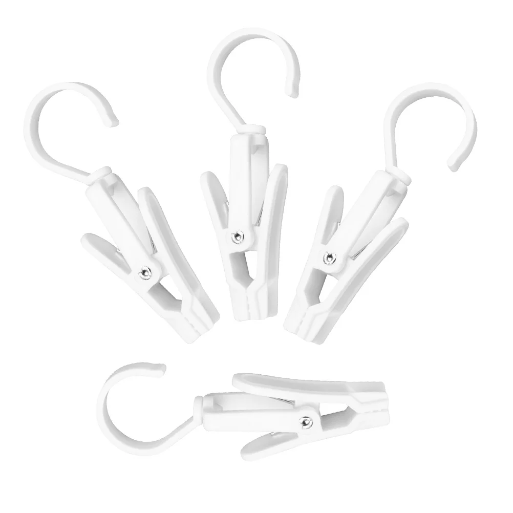 

20 pcs Plastic Hooks 360 Degree Rotatable Flexible Design for Curtains Towels Hats Home Office Workshop Storage ganization