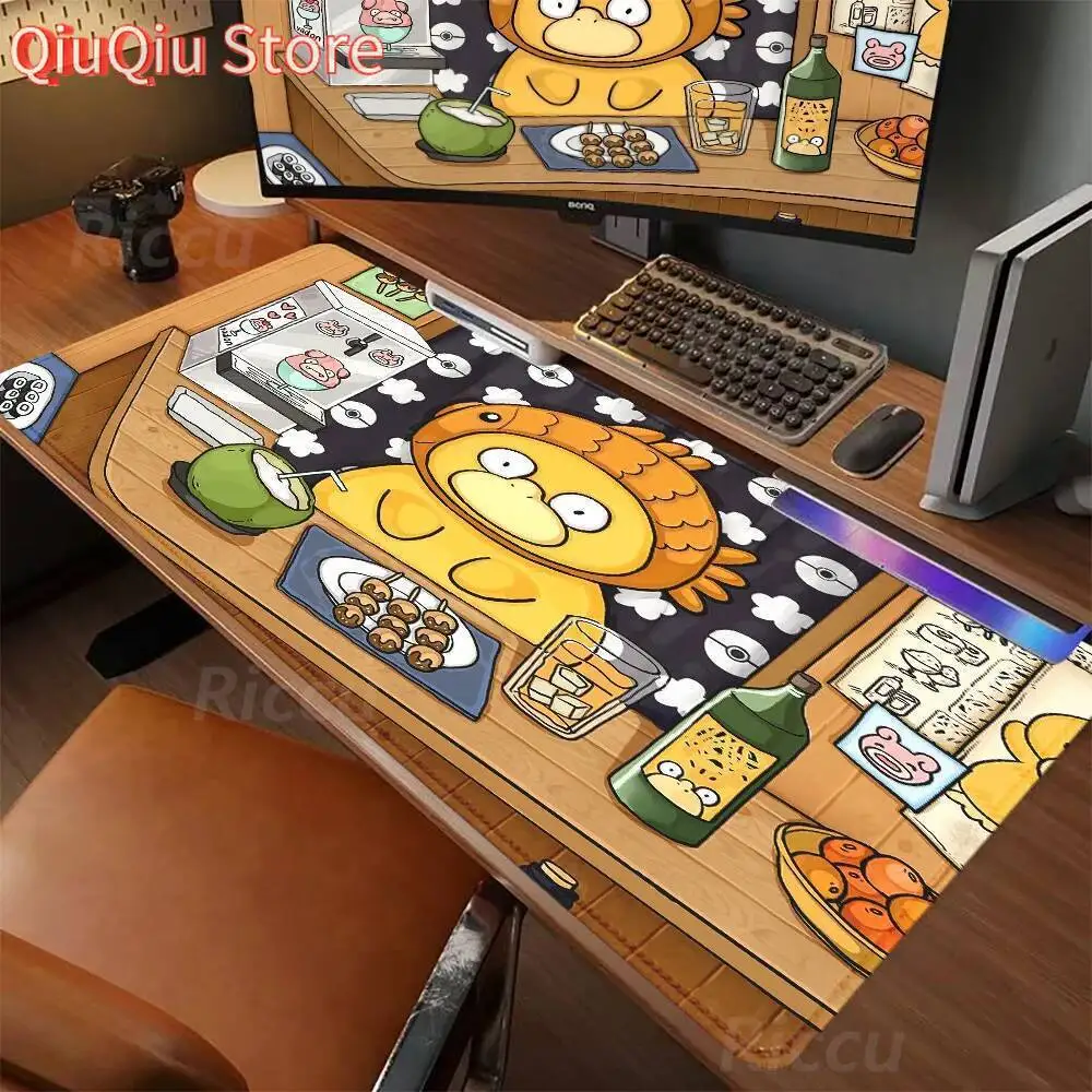 

Large Gaming Mouse Pad Lock Edge XXL Rubber Computer Keyboard yellow Desk Mat P-Pokemon-Psyduck Grande for Gaming World Boy Gift