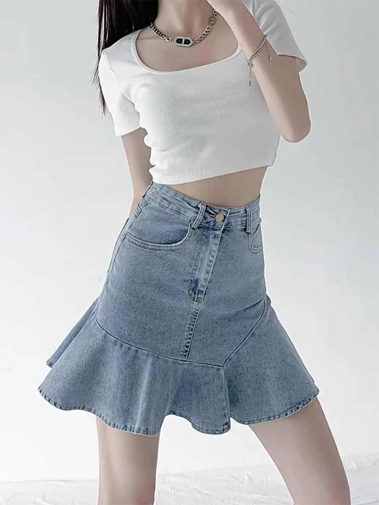 

2200 Осенне-зимняя женская мини-юбка в консервативном стиле Y2k 2000-х годов с рюшами и высокой талией Shoujo, новинка в корейском стиле Kpop Coquette Gyaru