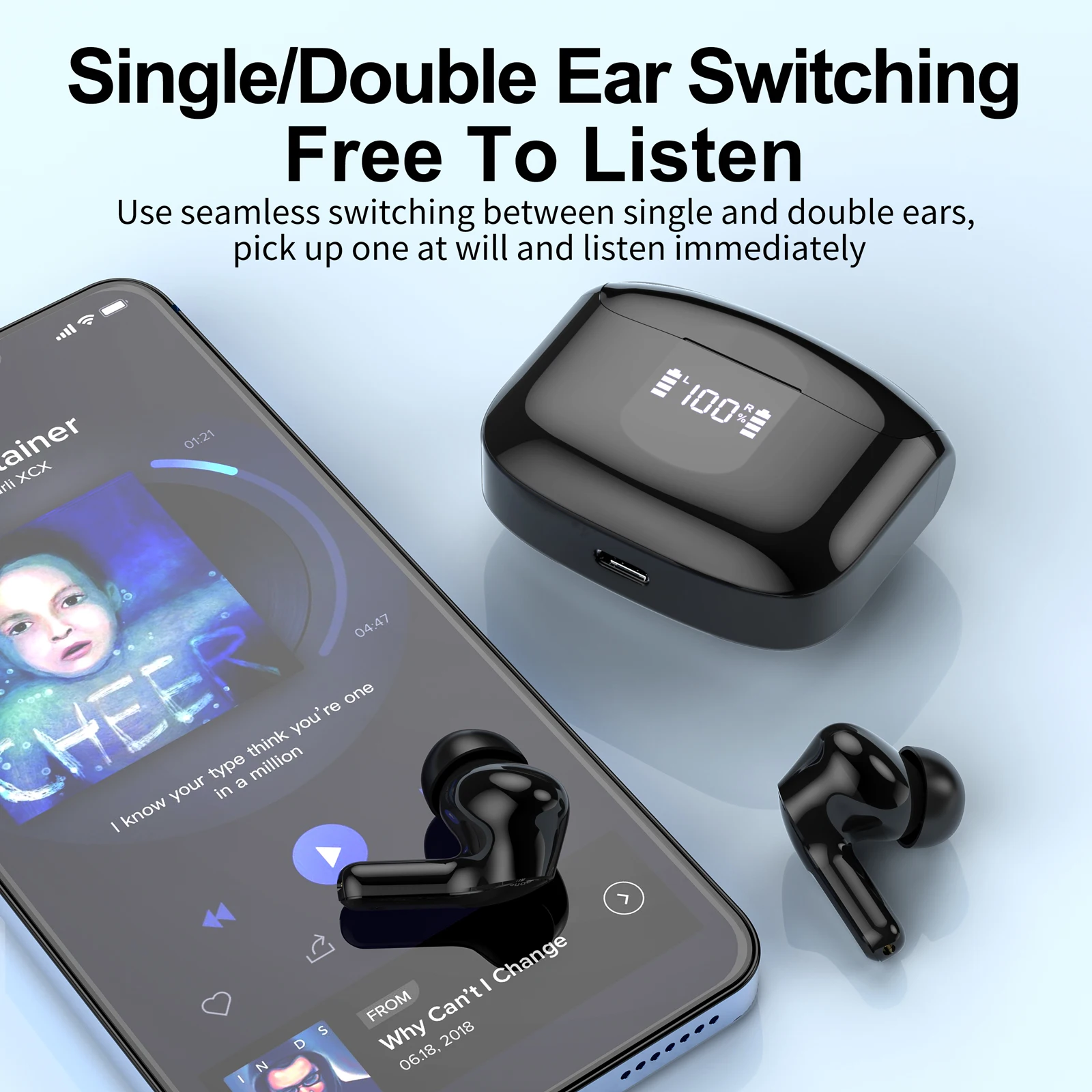 2025 B-BLAST i13 سماعات شاشة ديجيتال 8 ساعات ENC سماعات TWS إلغاء الضوضاء سماعة أذن لاسلكية حقيقية مع ميكروفونات