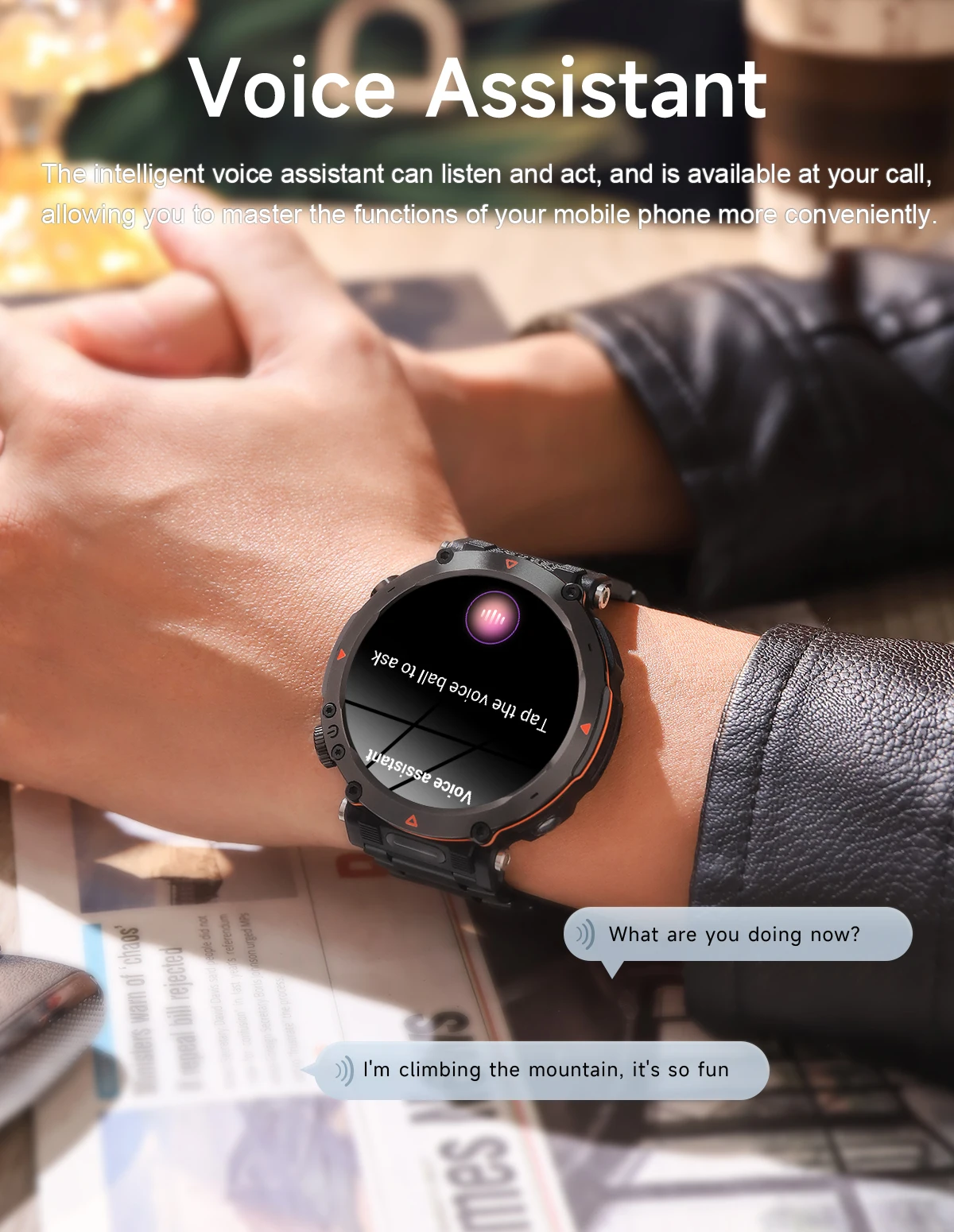MEVADEN 1,7" großer Bildschirm Outdoor-Sportkompass Smart Watch Bluetooth Anruf Taschenlampe 600mAh Gesundheitsmonitor Smartwatch MD57 – Detail 16