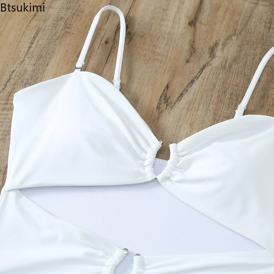 Nouveau maillot de bain une pièce 2025 Sexy maillot de bain noir femmes évider maillot de bain maillots de bain Push Up Monokini femme vacances maillot de bain