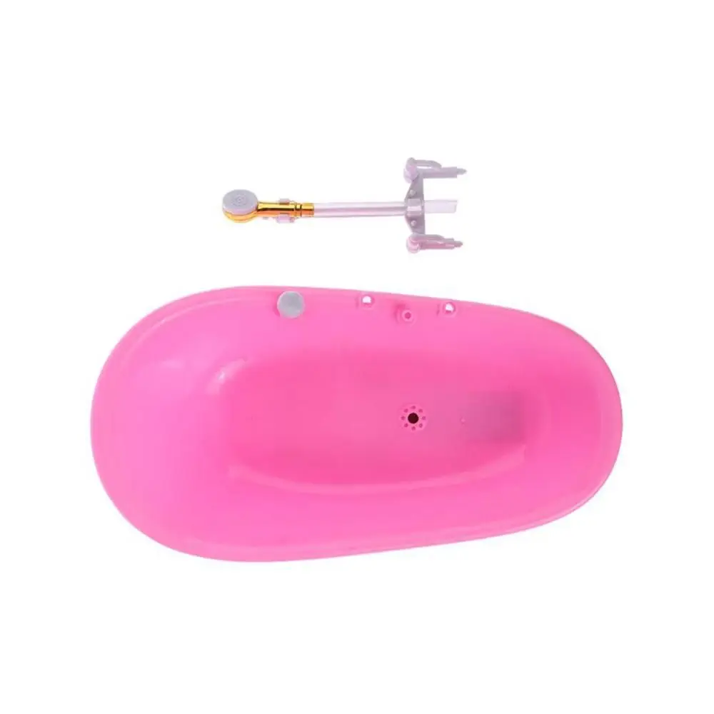 Playing House Kids Bathing Toys Dollhouse Furniture Plastic Tub 1:6 Scale Doll Accessories Miniatures Electric Bathtub